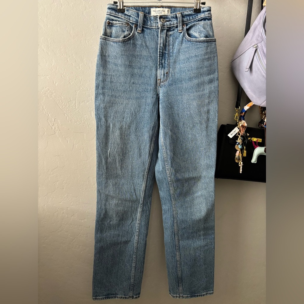 Abercrombie 90s straight ultra high-rise curve love jeans